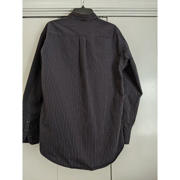 Dockers Mens Size Medium Stain Defender Long Sleeve Button Down Shirt Blue Strip - Picture 3 of 6